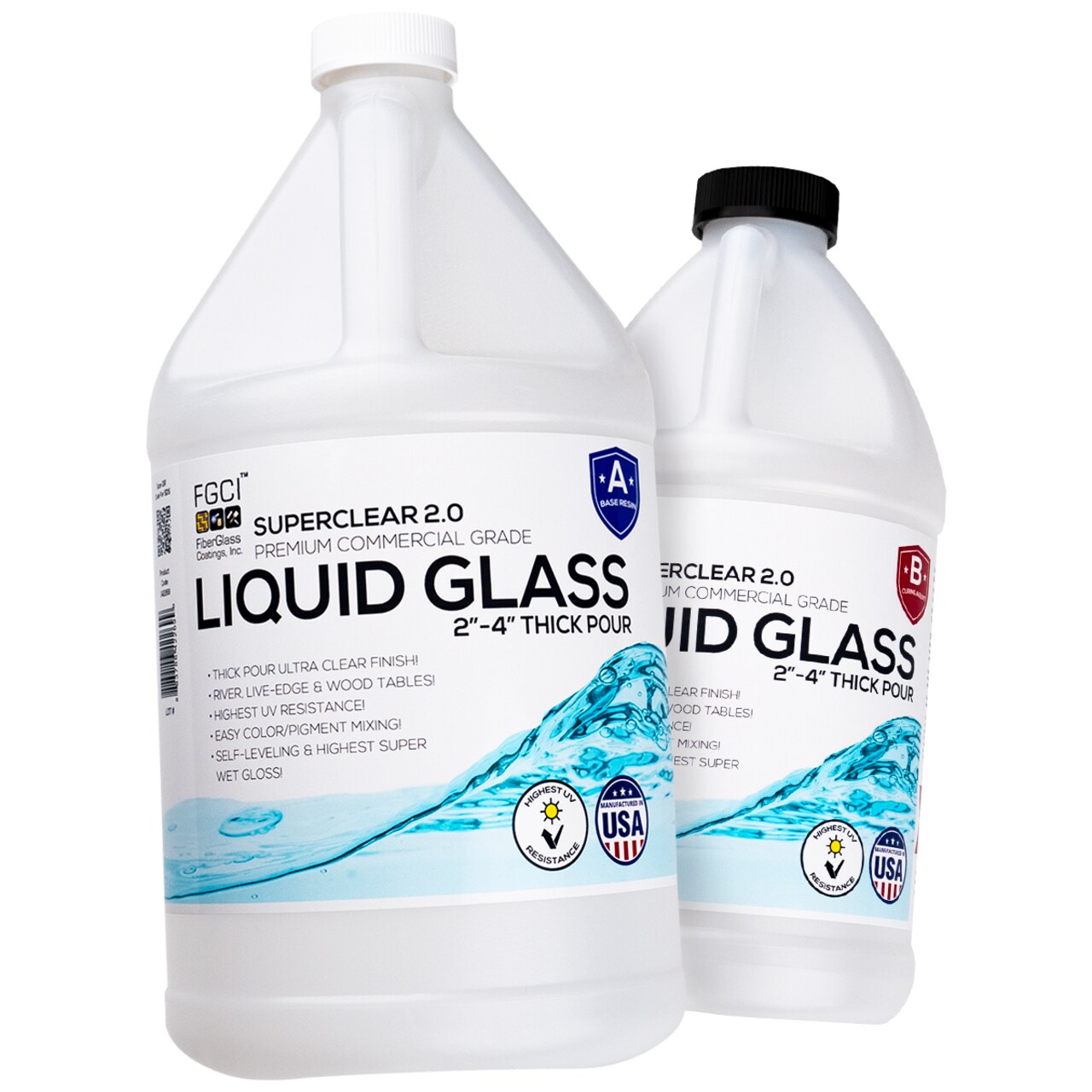 Superclear Liquid Glass Deep Pour Epoxy Resin - 2"-4" Thick Deep Pour Epoxy Great for River Tables, Large Castings and much more!